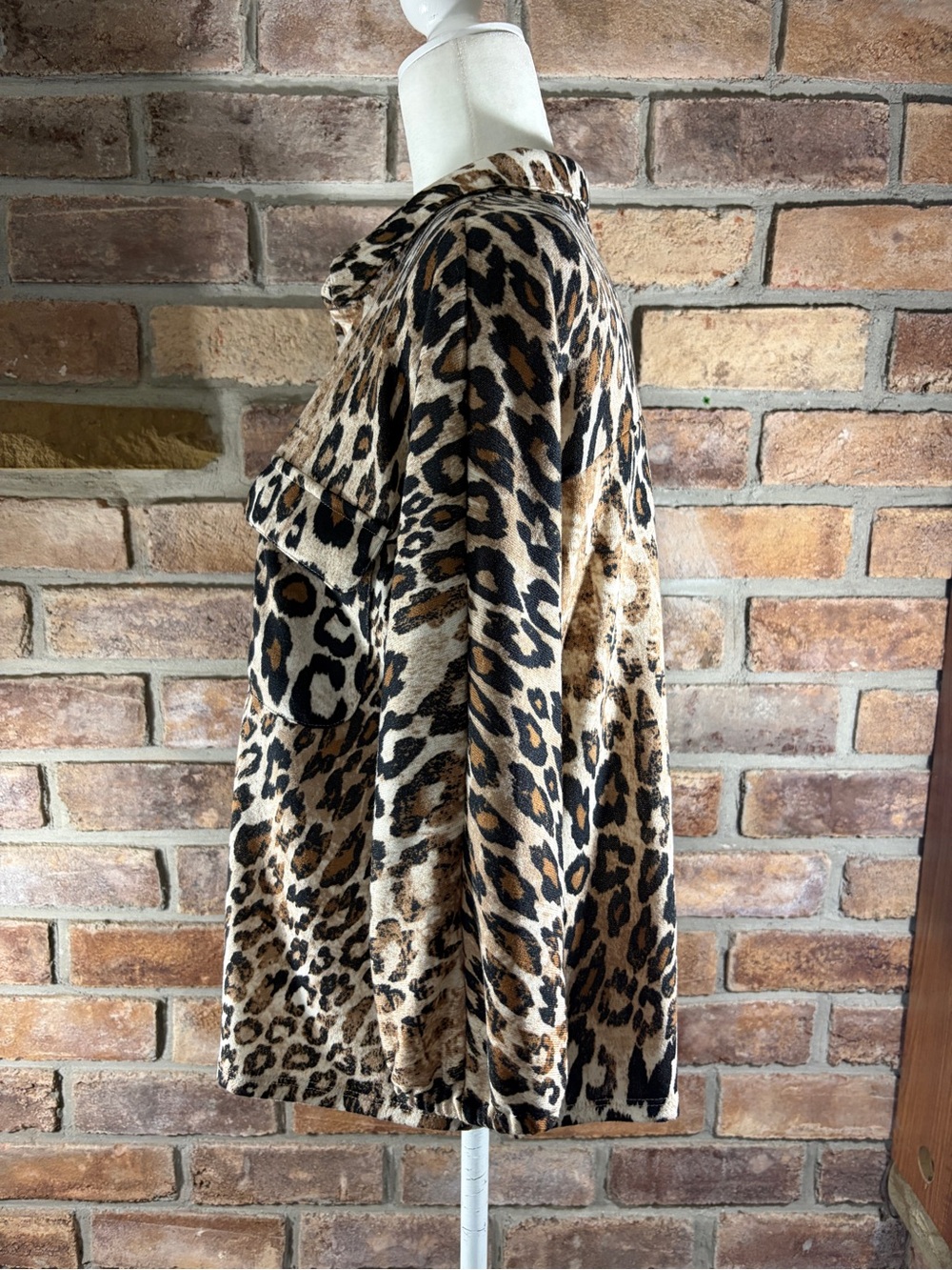 KATE PARK Leopard Print Women’s Button-DownTop/Shirt Jacket-Brown/Black/Beige 63 - Picture 3 of 9